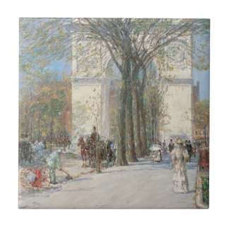 Washington Arch, Spring by Frederick Childe Hassam Tile