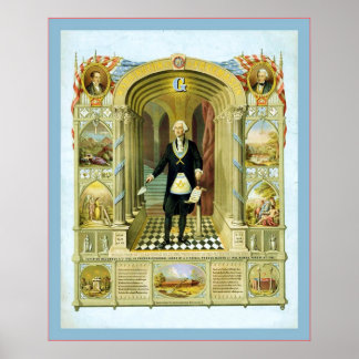 Washington as a Freemason ~ 1867 ~ Vintage Poster