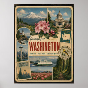 Washington Authentic Vintage Style Poster