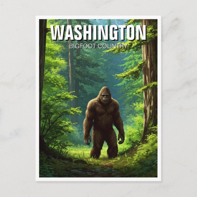 Washington Bigfoot country Postcard (Front)