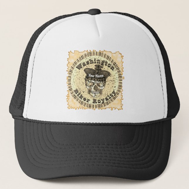 Washington Biker  Trucker Hat (Front)