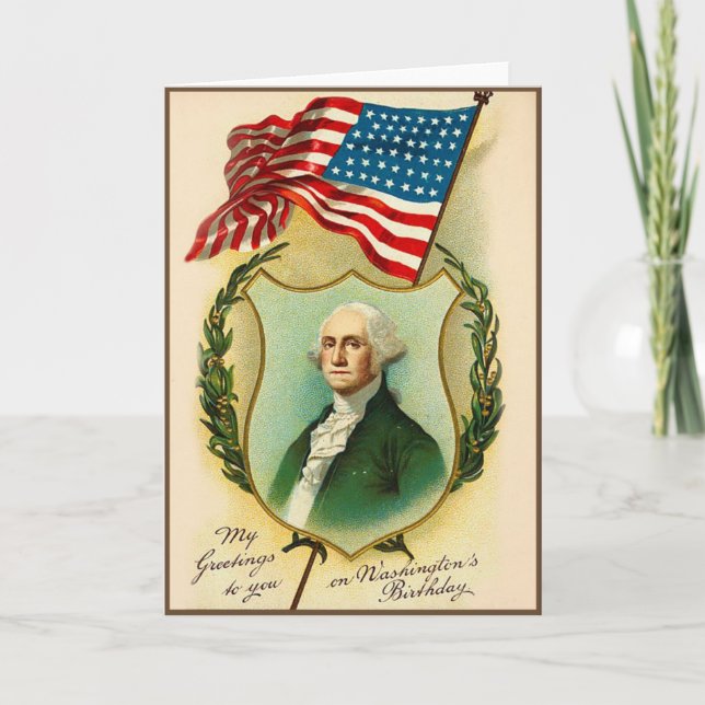 Washington Birthday Greeting Card (Front)