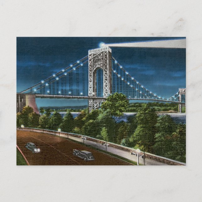 Washington Bridge and Hudson River Postcard (Front)