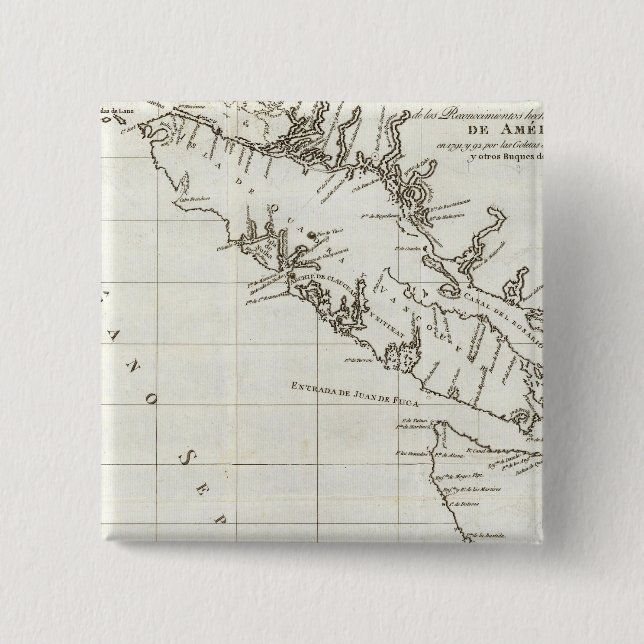 Washington, British Columbia, Vancouver map 15 Cm Square Badge (Front)