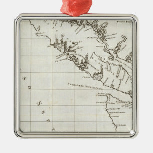 Washington, British Columbia, Vancouver map Metal Tree Decoration