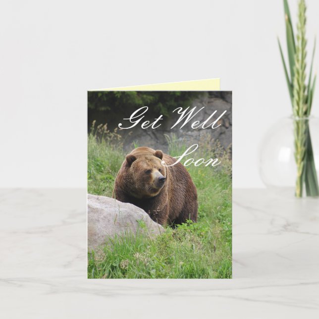 Washington Brown Bear - Get Well Card (Front)