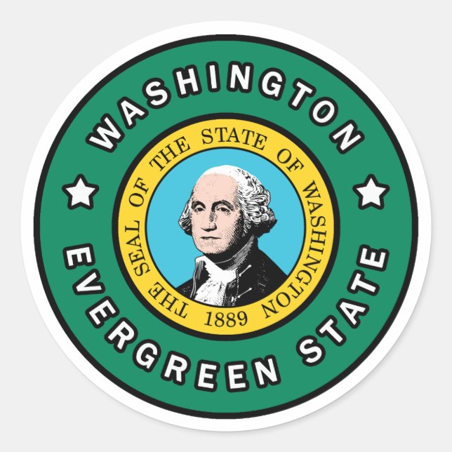 Washington Classic Round Sticker (Front)