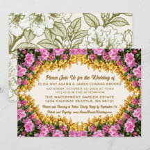 Washington Coast Rhododendron Wedding Invitation
