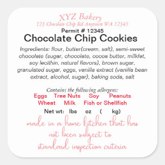 WASHINGTON Cottage Law Label Farmer's Market WSDA