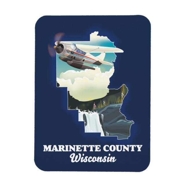 Washington county Maine Map Magnet (Vertical)