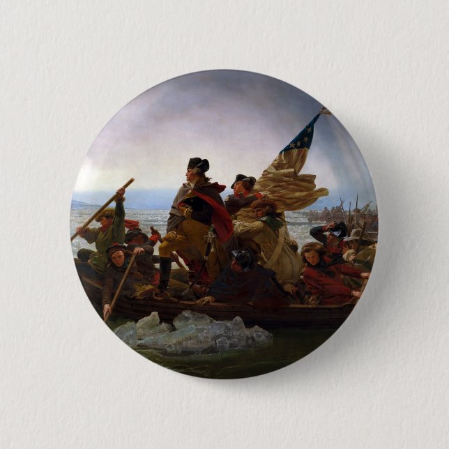Washington Crossing the Delaware by Emanuel Leutze 6 Cm Round Badge (Front)