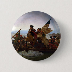 Washington Crossing the Delaware by Emanuel Leutze 6 Cm Round Badge