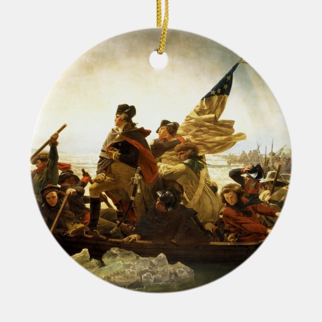 Washington Crossing the Delaware by Emanuel Leutze Ceramic Tree Decoration (Front)