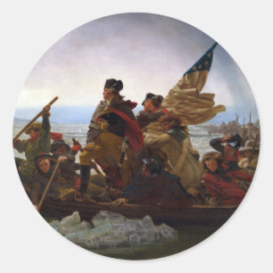 Washington Crossing the Delaware by Emanuel Leutze Classic Round Sticker