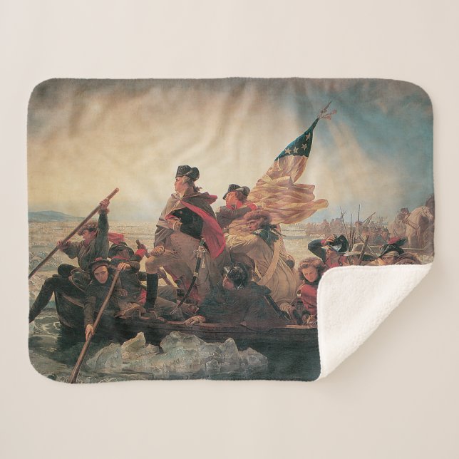 Washington Crossing the Delaware by Emanuel Leutze Sherpa Blanket (Front (Horizontal))