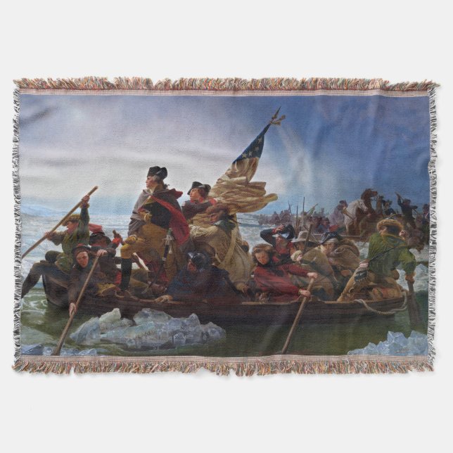 Washington Crossing the Delaware by Emanuel Leutze Throw Blanket (Front)