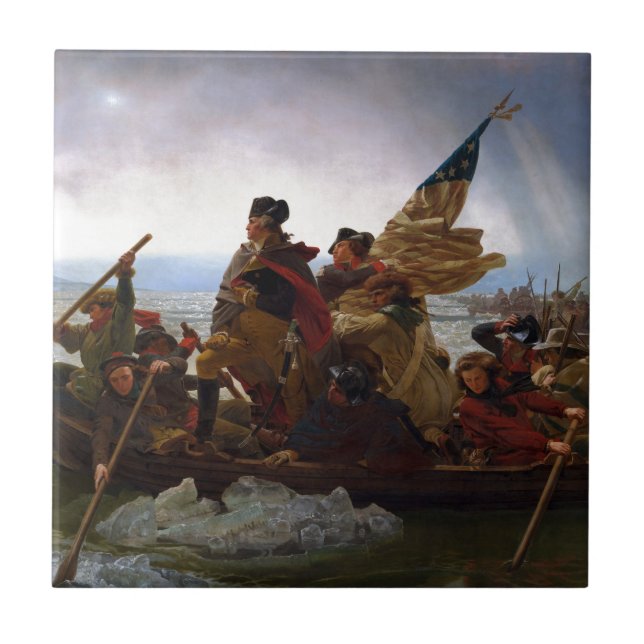 Washington Crossing the Delaware by Emanuel Leutze Tile (Front)