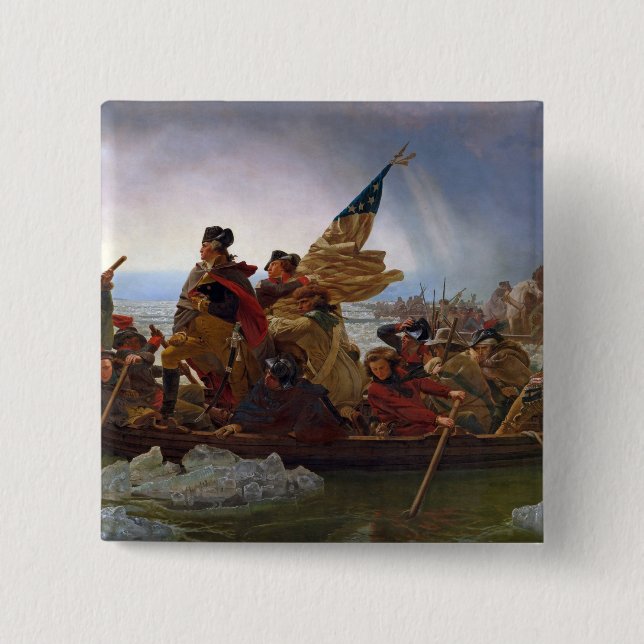 Washington Crossing the Delaware River 15 Cm Square Badge (Front)
