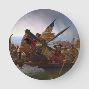 Washington Crossing the Delaware River Round Clock