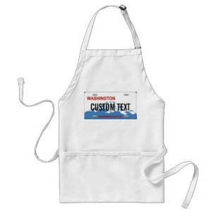 Washington custom license plate apron