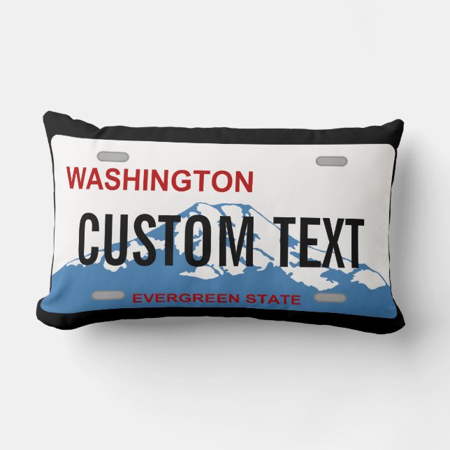 Washington custom license plate pillow (Front)