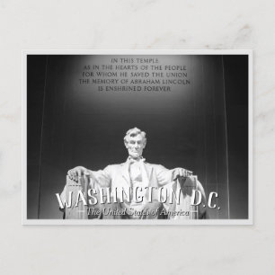 Washington, D.C. - Abraham Lincoln Statue Postcard