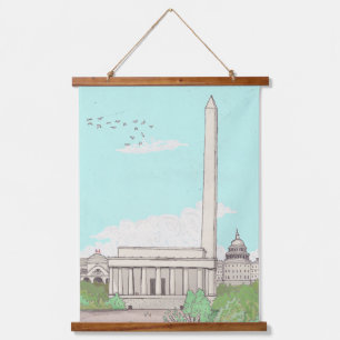 Washington D.C Capital of the USA Landmarks Hanging Tapestry