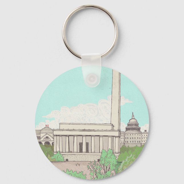 Washington D.C Capital of the USA Landmarks Key Ring (Front)