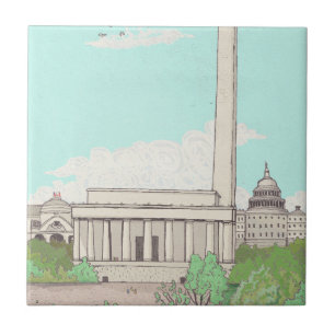 Washington D.C Capital of the USA Landmarks Tile