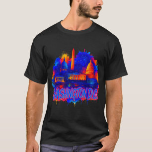 Washington D.C. Capitol Skyline Souvenir Art T-Shirt