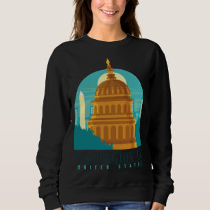 Washington D C Columbia Skyline Silhouette Outline Sweatshirt