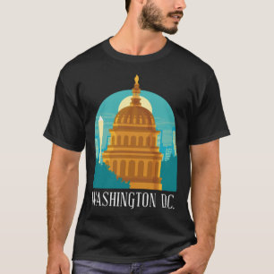 Washington D C Columbia Skyline Silhouette Outline T-Shirt