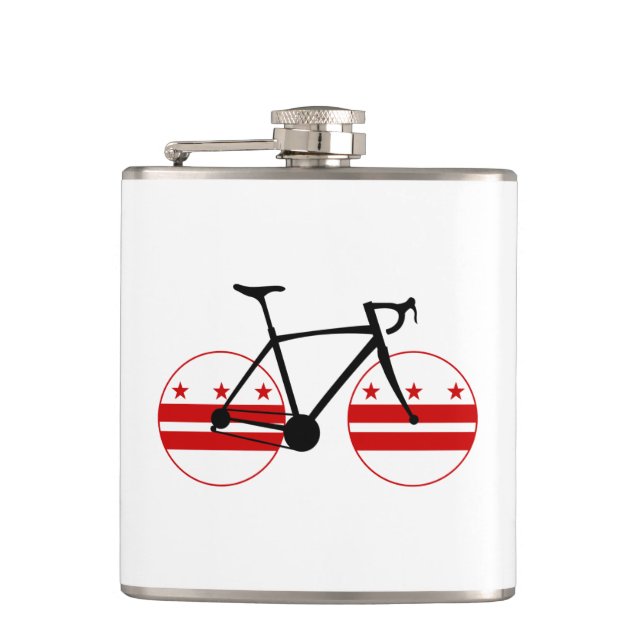 Washington D.C. Flag Cycling Hip Flask (Front)