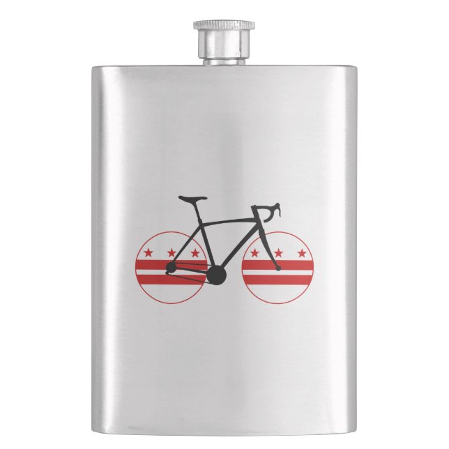 Washington D.C. Flag Cycling Hip Flask (Front)