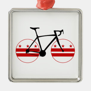 Washington D.C. Flag Cycling Metal Tree Decoration