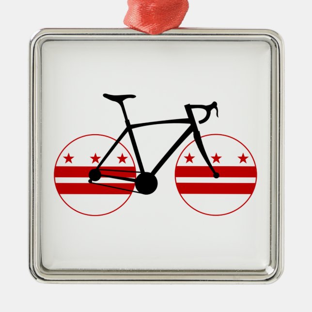 Washington D.C. Flag Cycling Metal Tree Decoration (Front)
