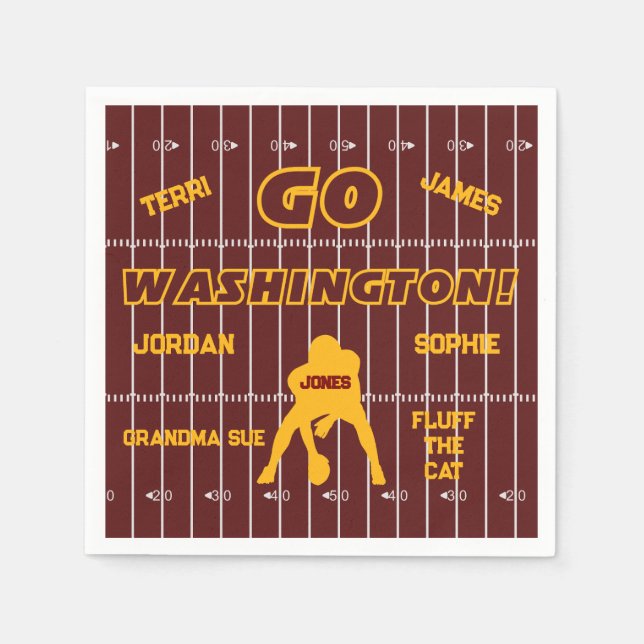 Washington D.C. Football Fan Paper Napkin (Front)