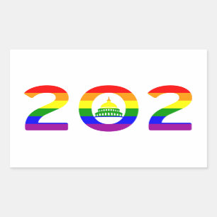 Washington D.C. Rainbow Pride Rectangular Sticker