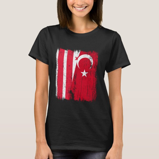 Washington D.C. Turkey Half Flag Turkiye Washingto T-Shirt (Front)
