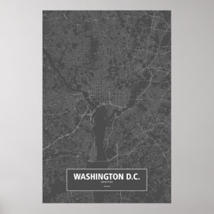 Washington D.C., United States (white on black) Poster
