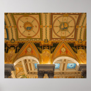 WASHINGTON, D.C. USA. Ceiling in Great Hall of Poster