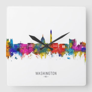 Washington D.C. USA Skyline Square Wall Clock