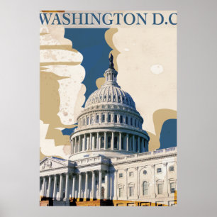 Washington D.C Vintage Travel Poster