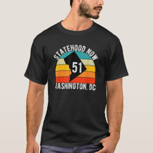Washington DC 51st State Statehood 70s Retro Sunse T-Shirt