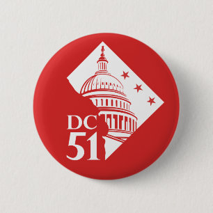 Washington DC 51st statehood now Button
