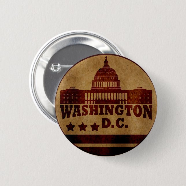 Washington DC 6 Cm Round Badge (Front & Back)