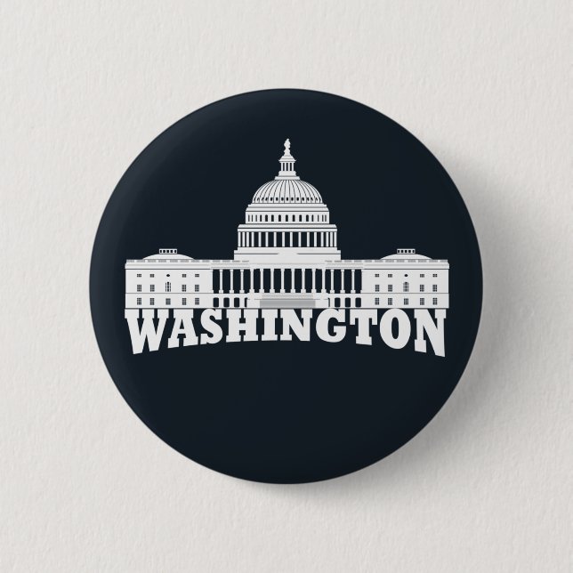 Washington DC 6 Cm Round Badge (Front)