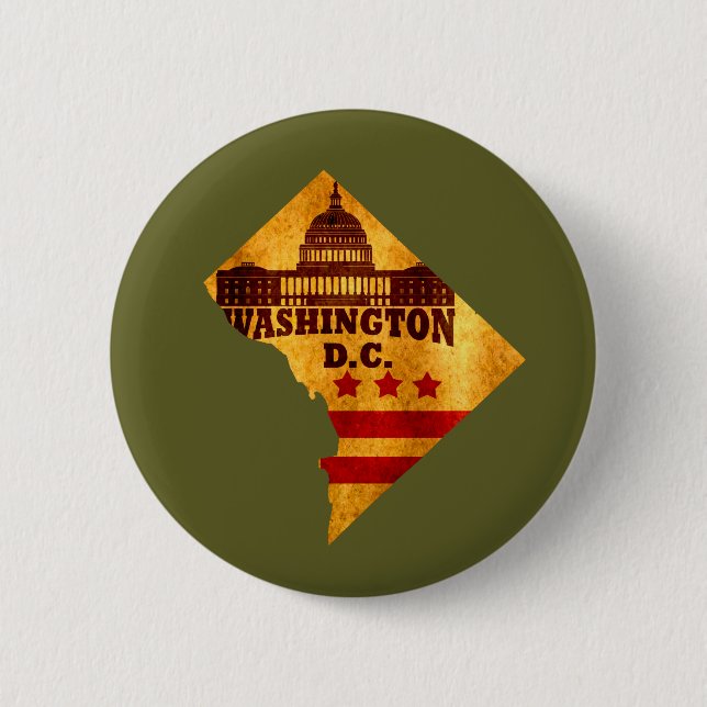 Washington DC 6 Cm Round Badge (Front)