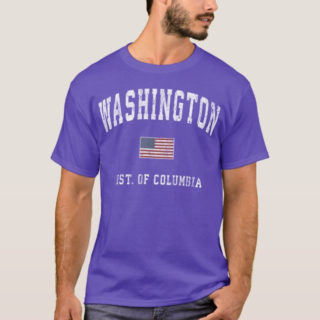 Washington Dc American Flag Sports gift family T-Shirt (Front)