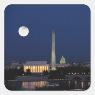 Washington DC at Night Square Sticker